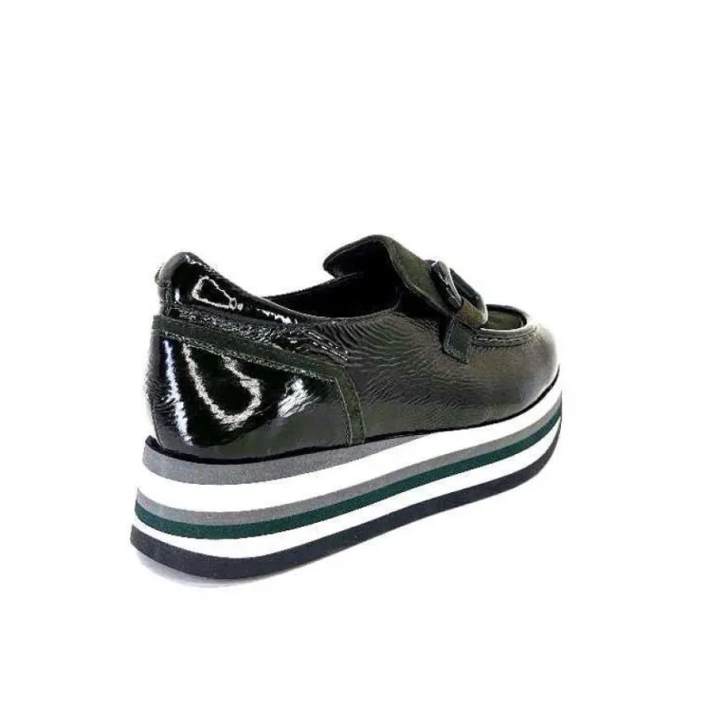 7.78.61 Cuir Vernis Et Daim Kaki*Softwaves Hot