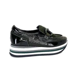 7.78.61 Cuir Vernis Et Daim Kaki*Softwaves Hot