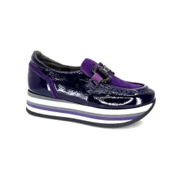 7.78.61 Cuir Vernis Et Daim Violet*Softwaves Outlet