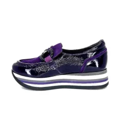 7.78.61 Cuir Vernis Et Daim Violet*Softwaves Outlet