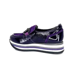 7.78.61 Cuir Vernis Et Daim Violet*Softwaves Outlet