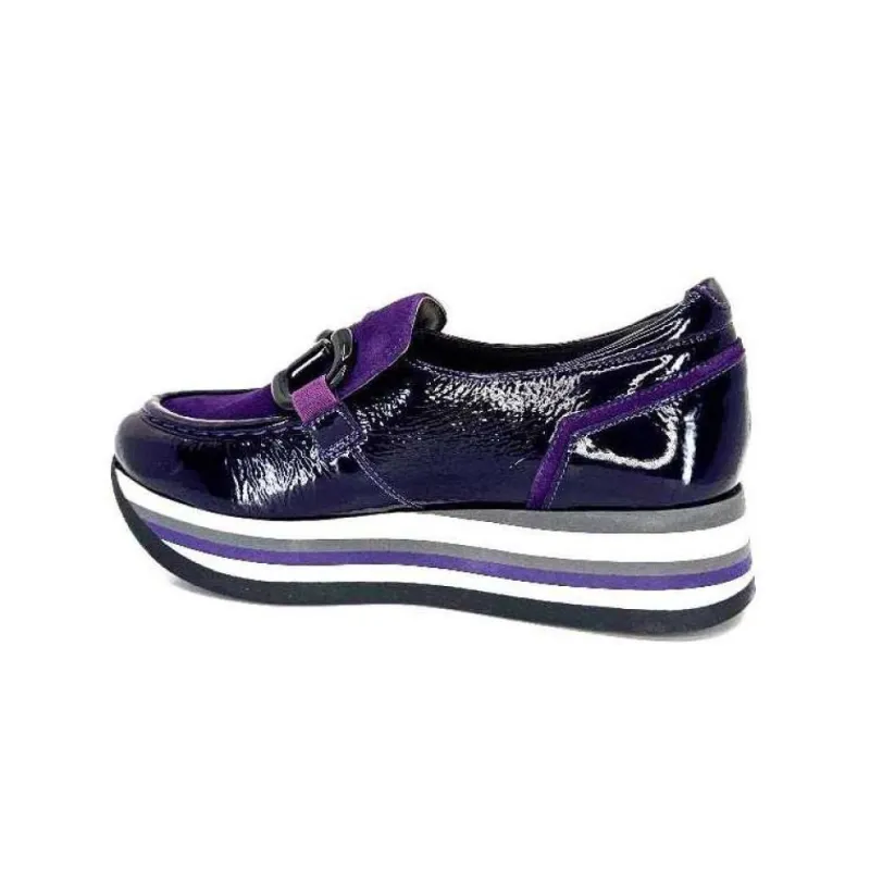 7.78.61 Cuir Vernis Et Daim Violet*Softwaves Outlet