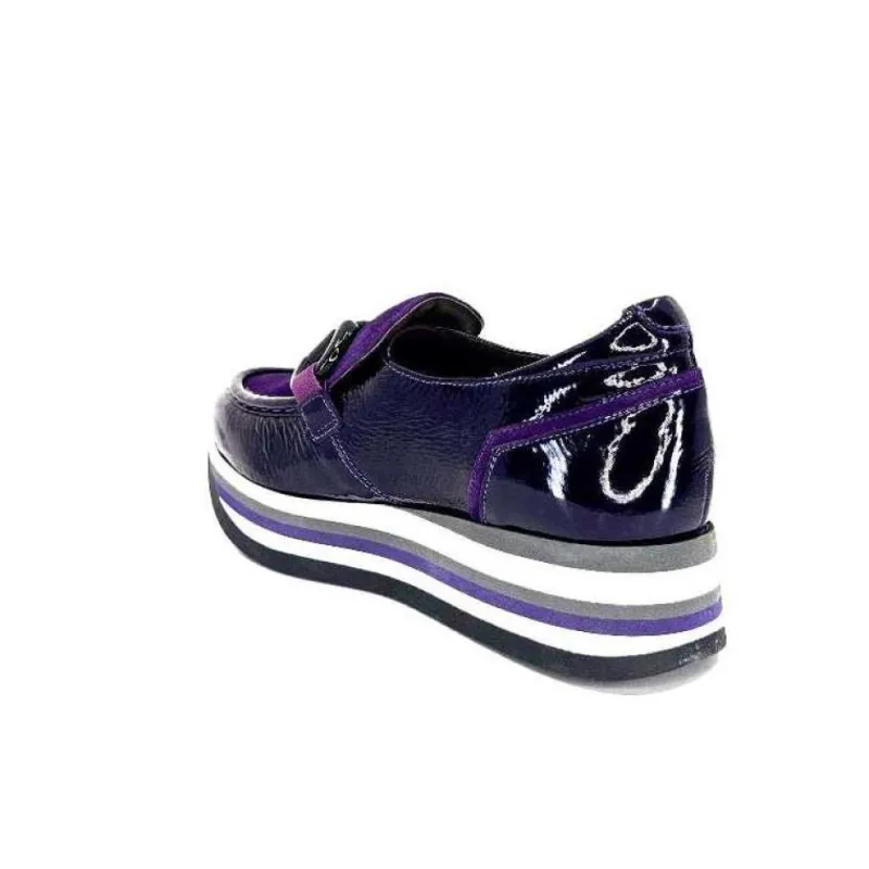 7.78.61 Cuir Vernis Et Daim Violet*Softwaves Outlet