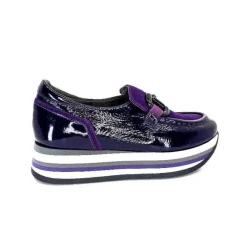 7.78.61 Cuir Vernis Et Daim Violet*Softwaves Outlet