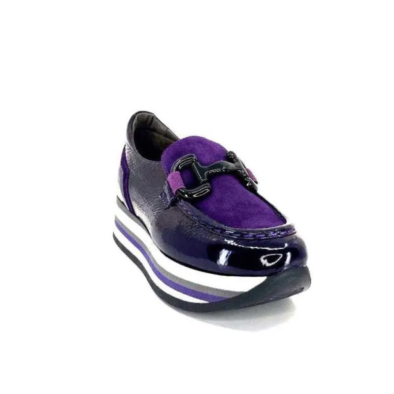 7.78.61 Cuir Vernis Et Daim Violet*Softwaves Outlet